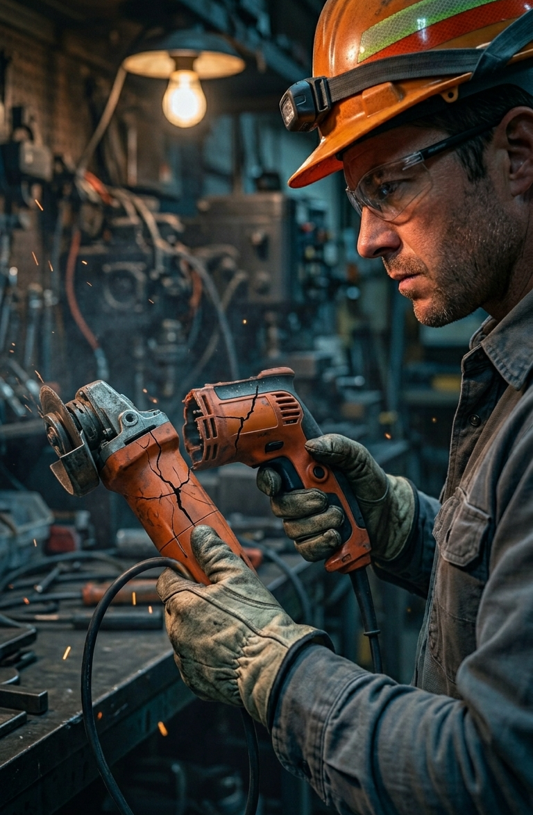 Cracked Tool Housing Hazard (double insulated tools)