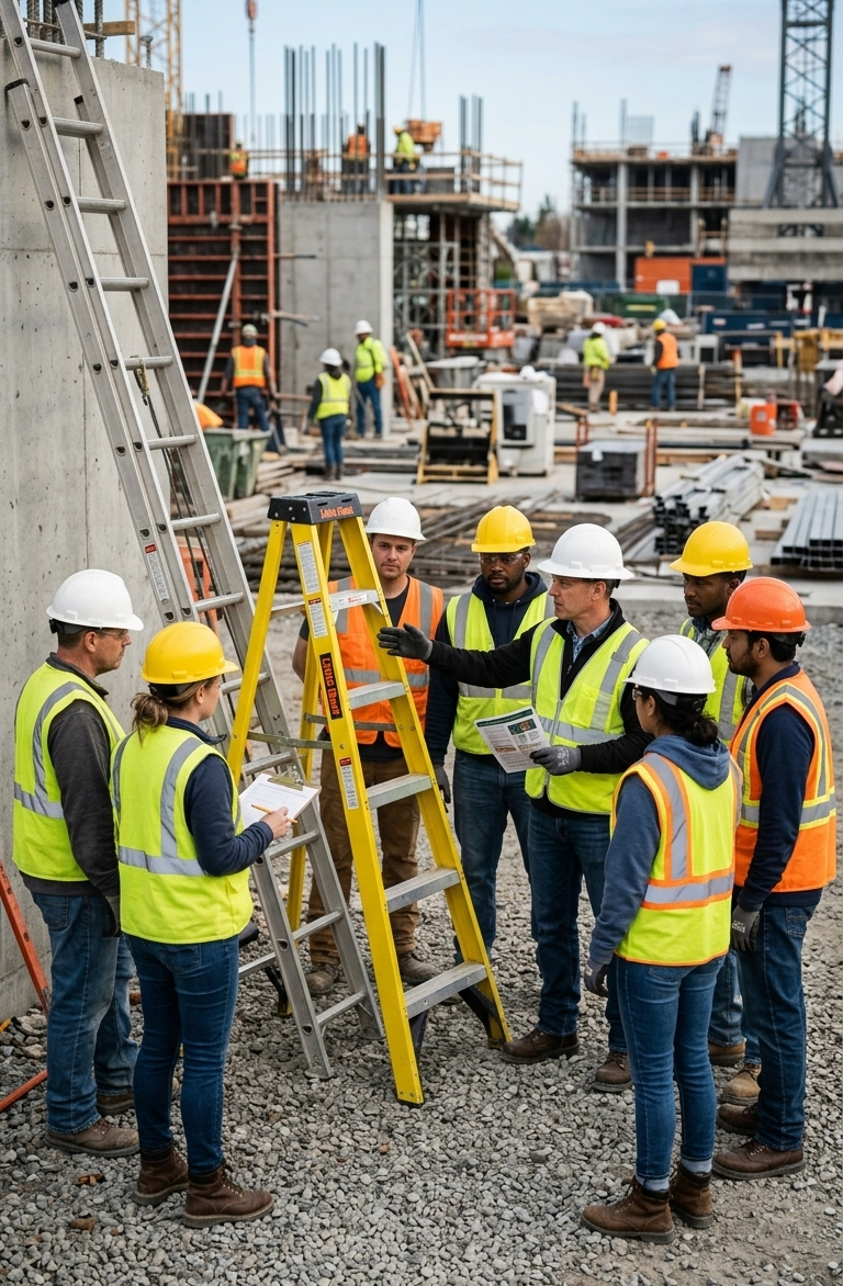 Professional Construction Site Toolbox Meeting