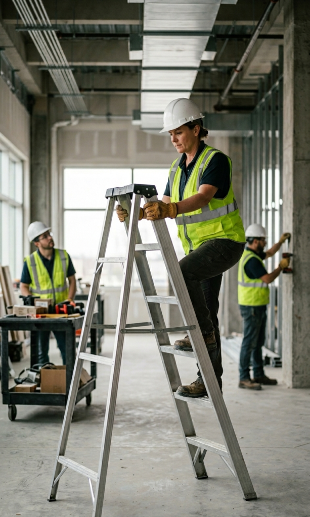 Portable Step Ladder Safety Toolbox Talk PDF | Ladder Fall Prevention