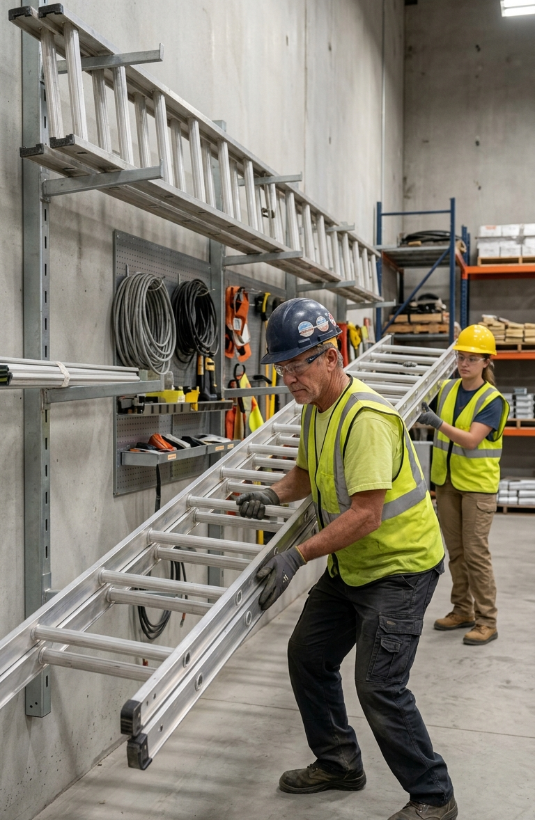 Extension Ladder Flat Storage Correct Method
