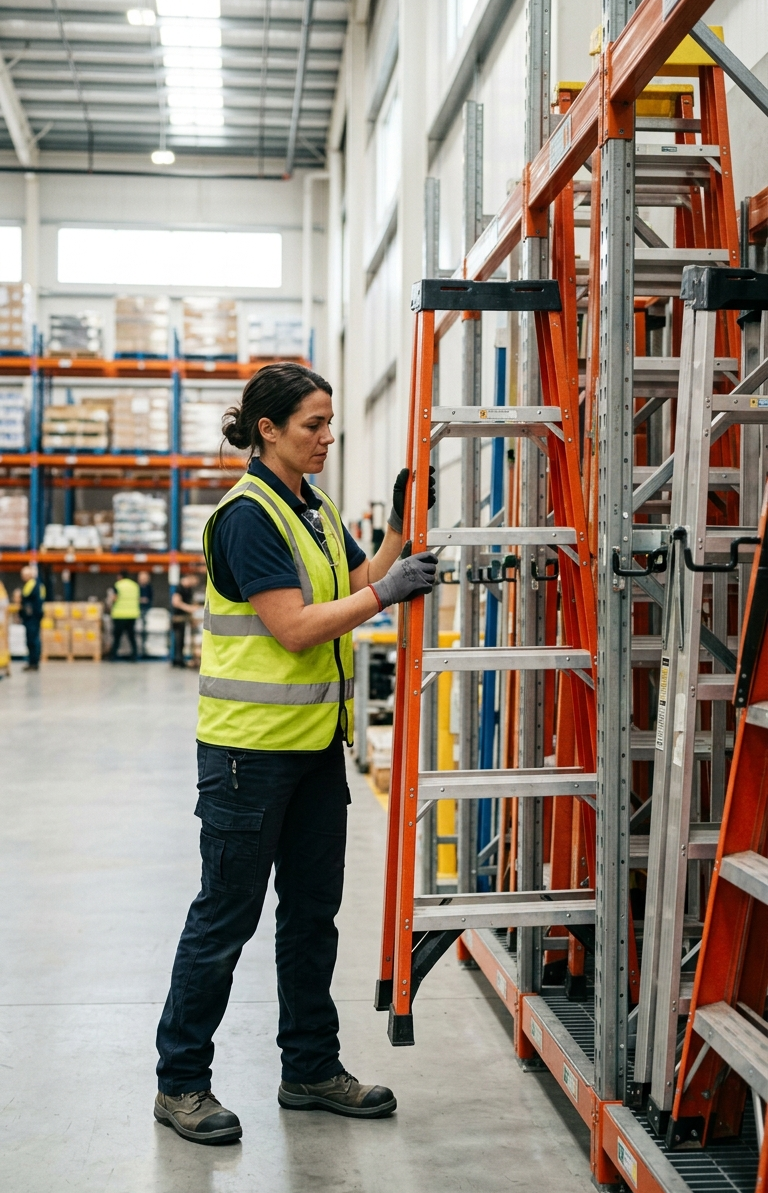 Proper Ladder Storage Warehouse Scene