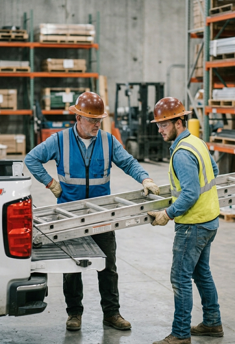 Safe Ladder Loading Into Truck